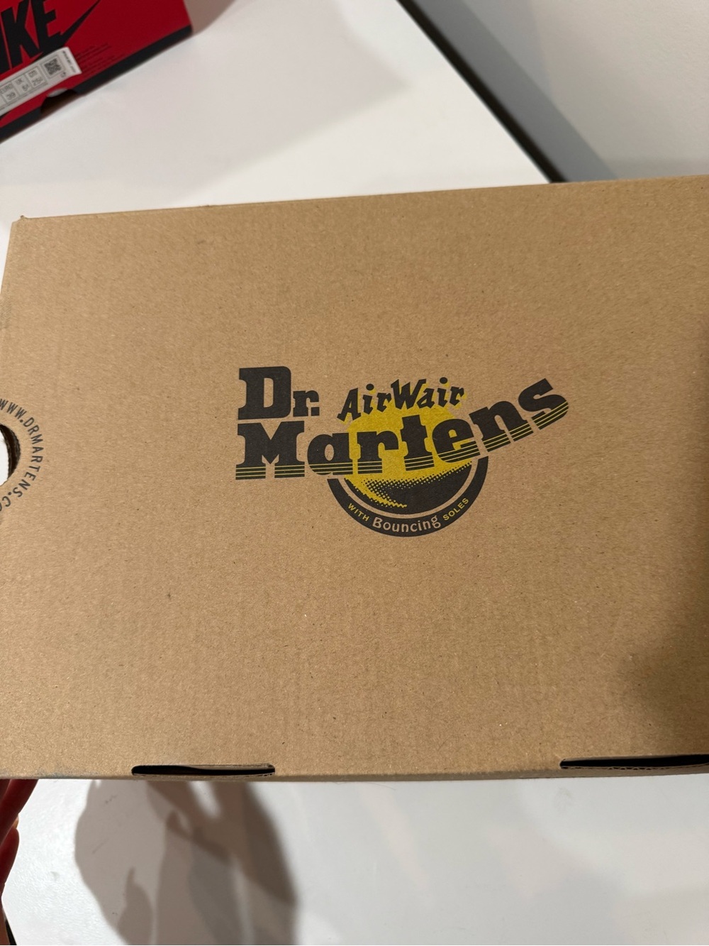 Dr. Martens Black Leather Platform Sandals with Yellow Stitching - Picture 2 of 7